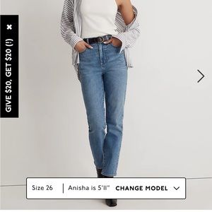 New Madewell The Mom Jean in Basley Wash